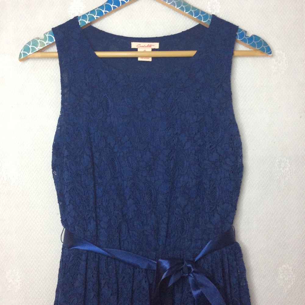 Candalite Navy Lace Overlay Sleeveless Dress XS - Picture 4 of 8